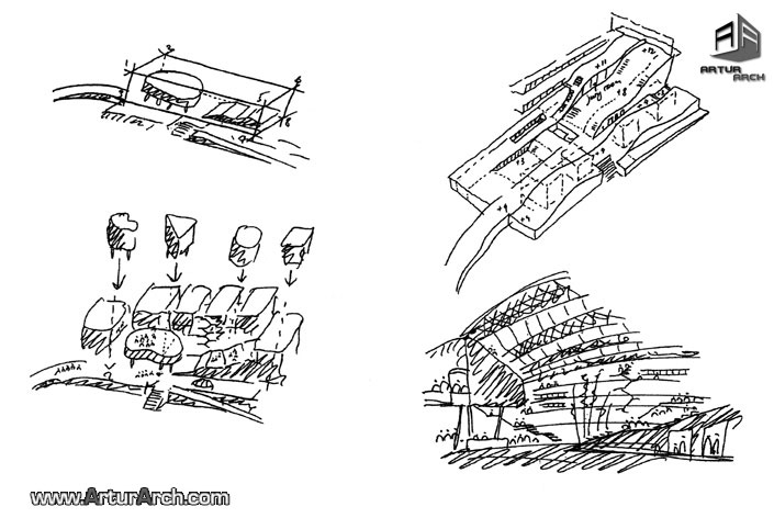 اتود دستی و اسکیس های برنارد چومی مدرسه معماری -گروه معماری برنارد چومی- مارنه لاوالی - فرانسه اتود دستی و اسکیس های برنارد چومی مدرسه معماری -گروه معماری برنارد چومی- مارنه لاوالی - فرانسه