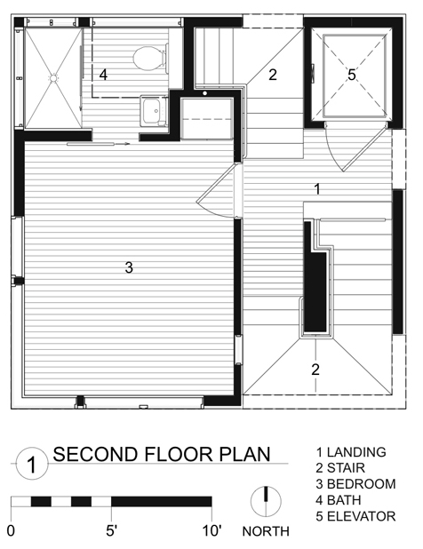 طراحی فوق العاده خانه برج Tower House  -second-floor-plan