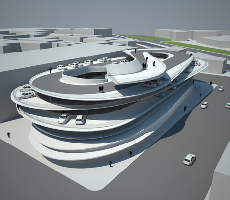 طراحی معماری پارکینگ ساحل میامی از زاها حدید