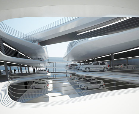 طراحی معماری پارکینگ ساحل میامی از زاها حدید