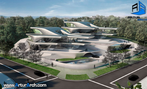 طراحی ویلا شاهکار جدید زاها حدید