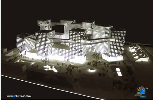 استیون هال استیون هال و ترکیب فضای عمومی و خصوصی Linked Hybrid / Steven Holl Architects- مرکز تخصصی معماری ایران New-Picture-(46)