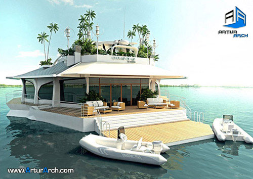 جزیره شناور Osros- www.tarazarch.com