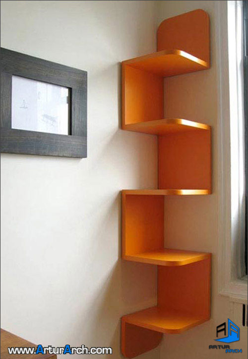 corner-wood-wall-shelf-قفسه در گوشه های دیوار corner-wood-wall-shelf-قفسه در گوشه های دیوار