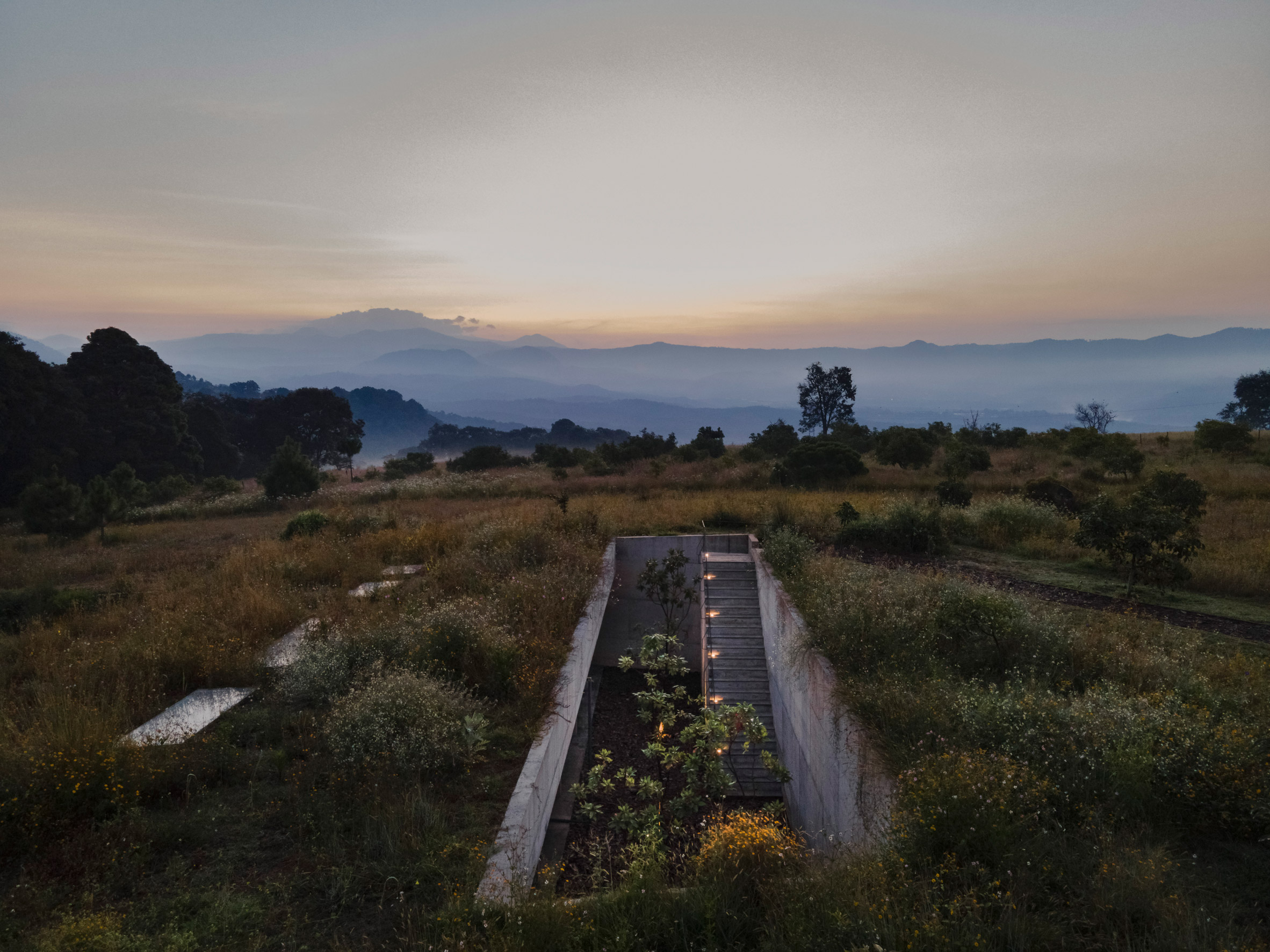 Exterior staircase at Casa Aguacates