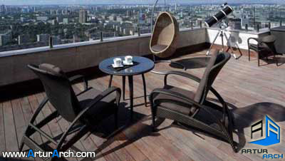 دکوراسیون داخلی متفاوت یک پنت هاوس 