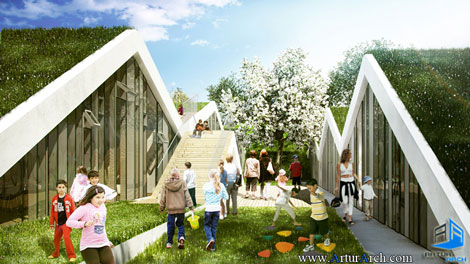 مهدکودک-کودکستان-طراحی کودکستان-طراحی مهدکودک-پلان کودکستان کودکستانی در دانمارک