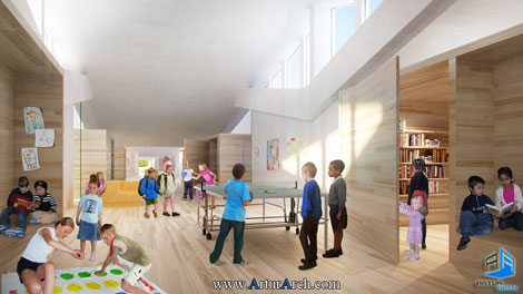 مهدکودک-کودکستان-طراحی کودکستان-طراحی مهدکودک-پلان کودکستان کودکستانی در دانمارک